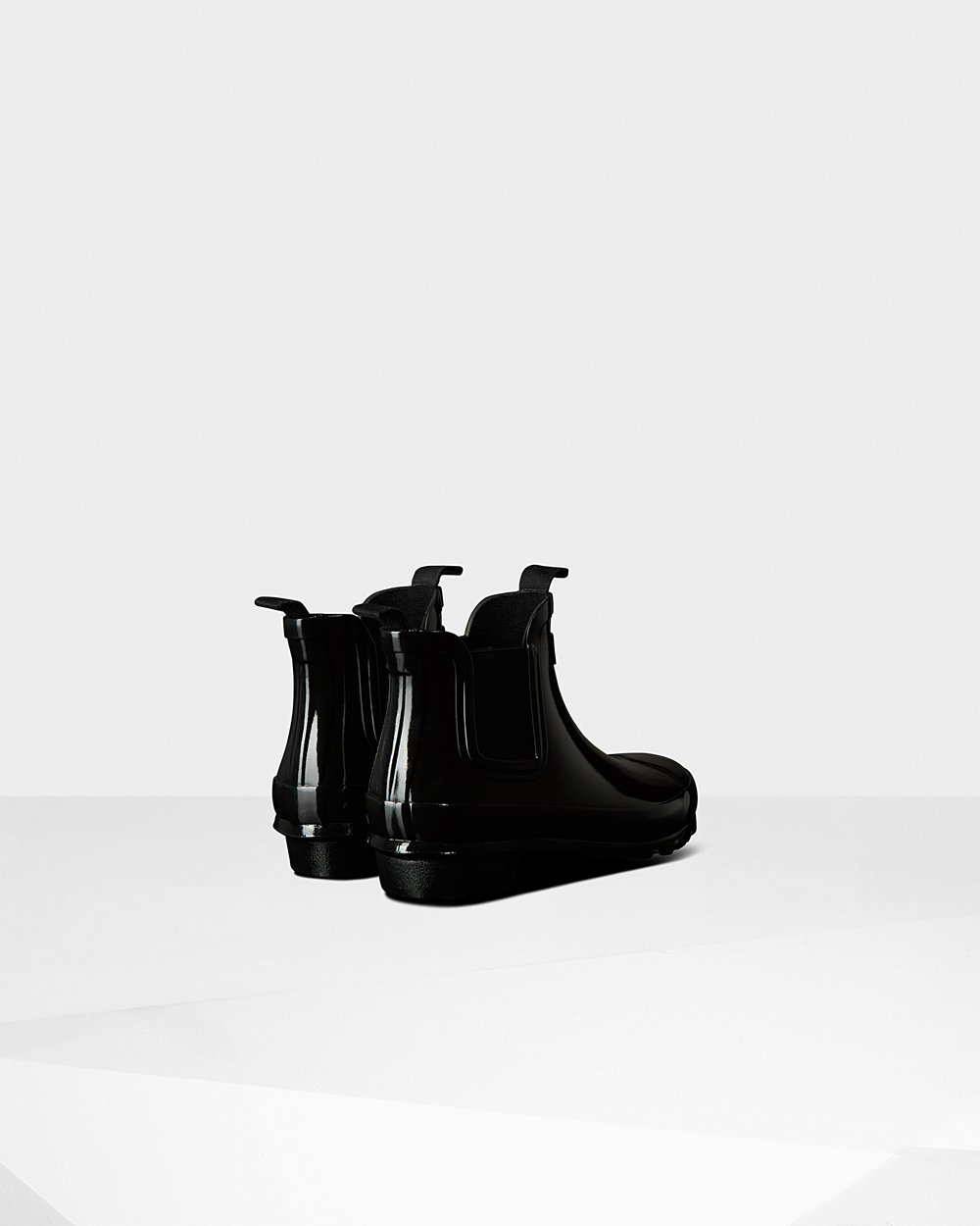 Bottes Chelsea Hunter Original Grands Gloss Enfant Noir YRWJZKG-53